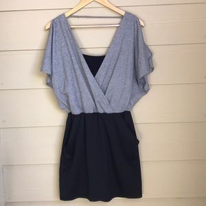 Black and silver mini dress